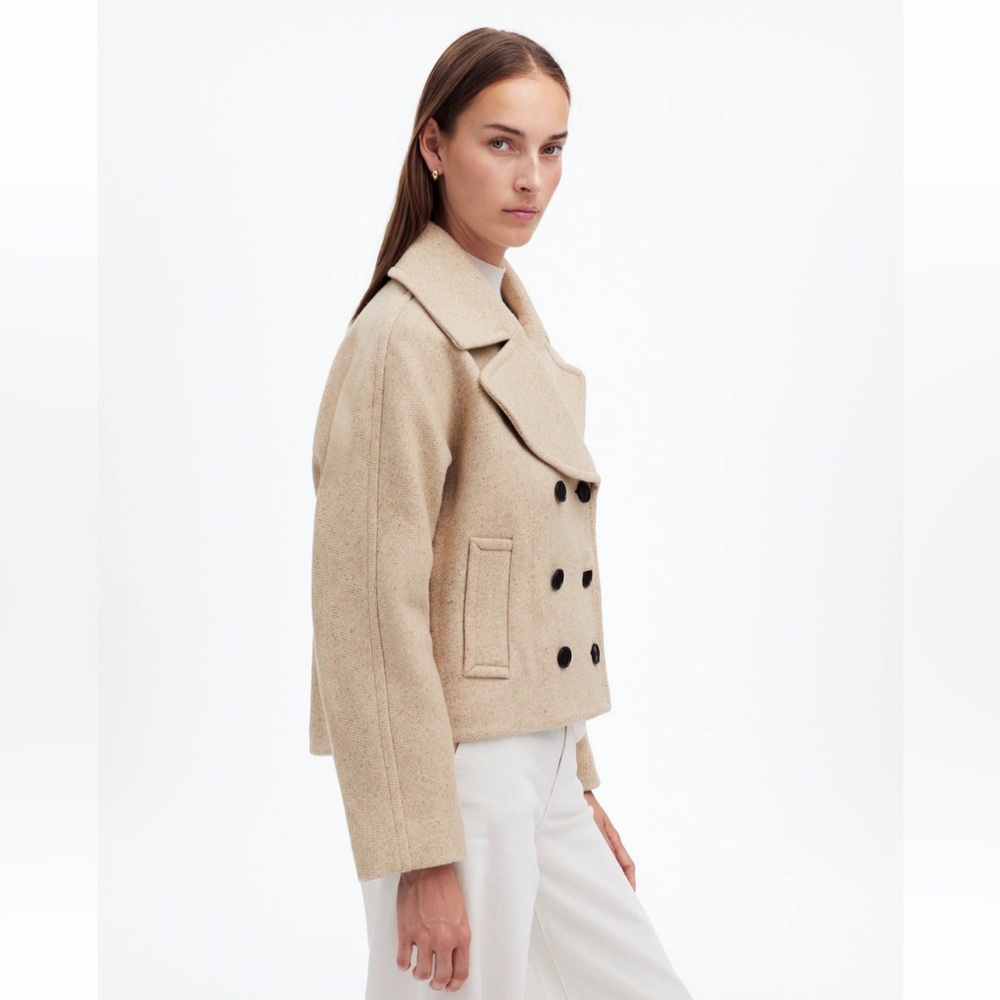 Madewell Oversized-Collar Short Peacoat (small) NWT - Picture 3 of 8